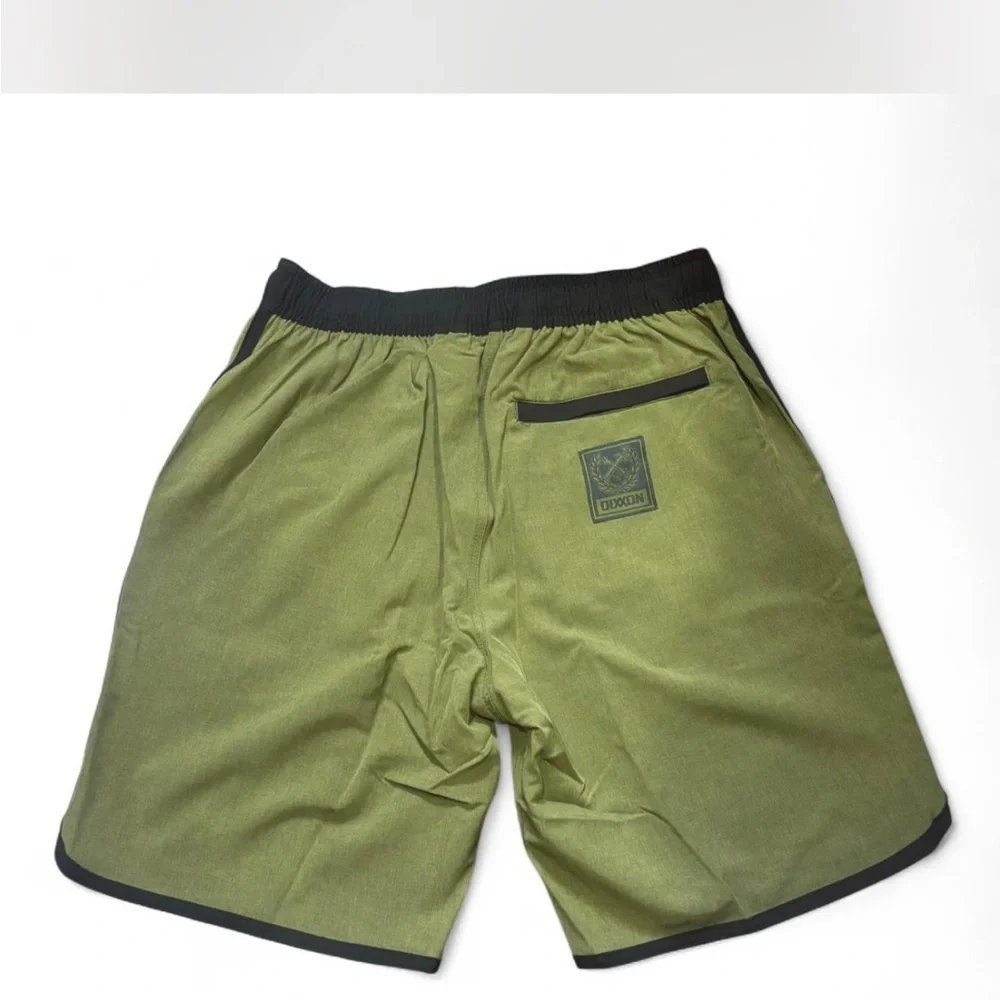DIXON Premium Athletic‎ Shorts Olive Green Mens Size S Drawstring Elastic Waist